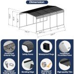 12x20 FT Heavy-Duty Metal Carport Canopy