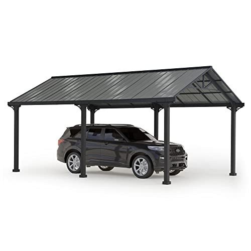 Heavy Duty 12x20 ft. Carport Gazebo in Gray