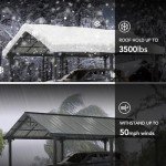 Heavy Duty 12x20 ft. Carport Gazebo in Gray