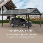 Heavy Duty 12x20 ft. Carport Gazebo in Gray