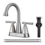 Brushed Nickel Bathroom Sink Faucet with Pop Up Drain