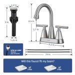 Brushed Nickel Bathroom Sink Faucet with Pop Up Drain