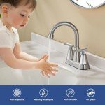 Brushed Nickel Bathroom Sink Faucet with Pop Up Drain