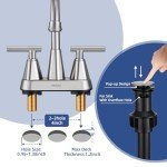 Brushed Nickel Bathroom Sink Faucet with Pop Up Drain