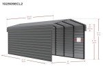 Compact Galvanized Steel Carport with Enclosure 10' x 29