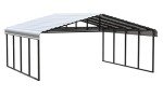 Galvanized Steel Double Carport Kit, 20' x 20