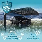 Galvanized Steel Double Carport Kit, 20' x 20