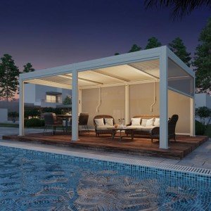 Elegant Motorized Louvered Pergola for Outdoor Living