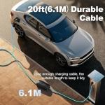 Portable 32A Level 2 EV Charger with 20FT Cable