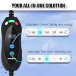40A Level 2 Portable EV Charger with 25ft Cable