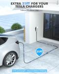 50ft Tesla EV Charger Extension Cable, 50Amp