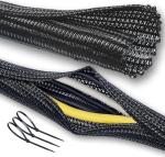 ZEMAN Black Cable Management Sleeve - 1"-12FT