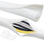 ZEMAN 12FT Cable Management Split Sleeving - White
