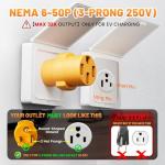 MECMO NEMA 6-50P to 14-50R EV Charger Adapter