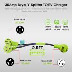 30 Amp Dryer Y Splitter for EV Charging