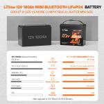 LiTime 12V 100Ah Mini Bluetooth LiFePO4 Battery