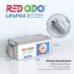 Redodo 12V 200Ah LiFePO4 Lithium Battery