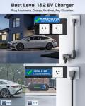 Portable Level 12 EV Charger with Adjustable Current