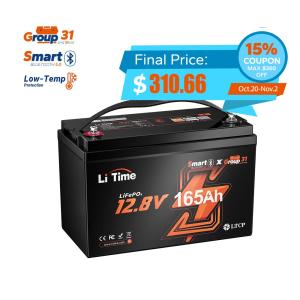 LiTime 12V 165Ah Bluetooth LiFePO4 Battery
