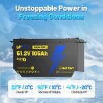 48V 105Ah LiFePO4 Lithium Battery with Bluetooth