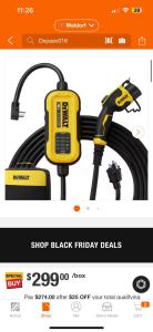 DEWALT Level 2 Portable EV Charger for Tesla