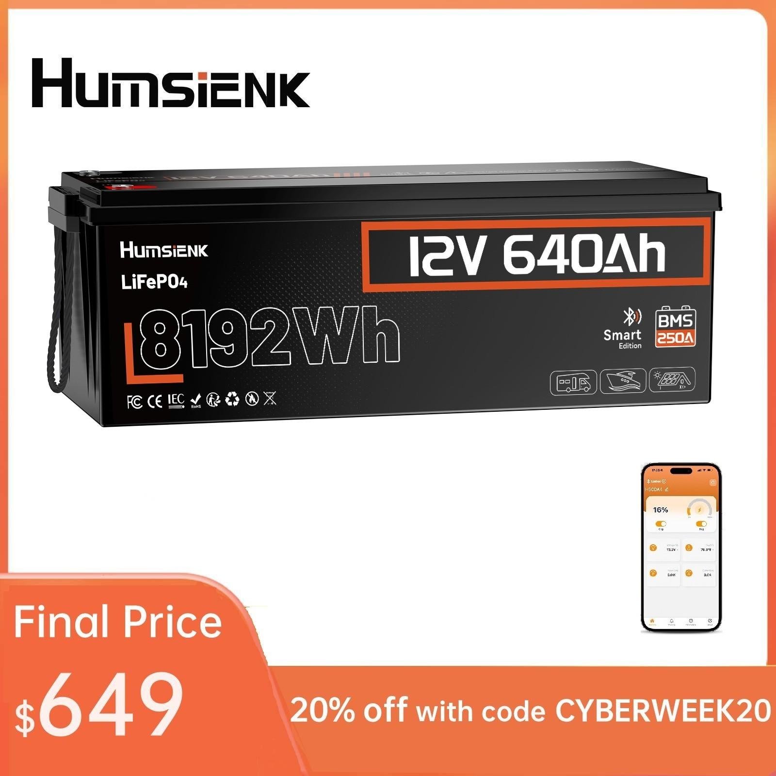 640Ah 12V LiFePO4 Battery for RV Solar