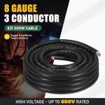 20ft 8 AWG Portable Power Cable for EVs