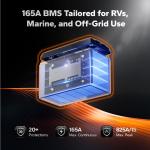 LiTime 12V 165Ah Bluetooth Lithium Battery for RV Solar