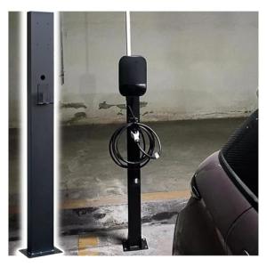 Outdoor Weatherproof EV Charger Stand - Black