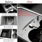 Leikaendi USB Hub Charger for Tesla Model 3/Y