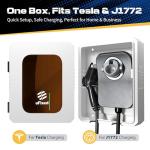 Compact Weatherproof EV Charger Wall Box with Lock