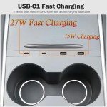 Leikaendi USB Hub Charger for Tesla Model 3/Y