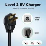 Portable 32A Level 2 EV Charger with 20FT Cable