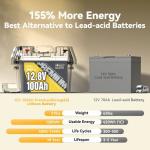 100Ah LiFePO4 Lithium Battery for RV and Marine