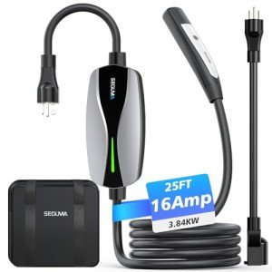 Portable 16Amp EV Charger for Tesla with 25FT Cable