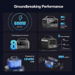 600W Portable Solar Power Station for Home and Travel