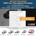 LENZ CCS1 to Tesla Charging Adapter for 2021+