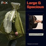 PREPARED4X Emergency Poncho with Mylar Blanket Liner – Heavy Duty, Waterproof, Wind-Resistant Green Rain Poncho for Outdoors, Camping, and Car Emergency Kits - Thermal Poncho - 4 Pack (Green)