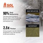 Survive Outdoors Longer 90% Heat Reflective Heavy-Duty Emergency Blanket - Thick, Rugged Rescue Blanket for Disaster Preparedness Kit - Waterproof, Windproof, Tear-Resistant - 58" x 98", 3.2 oz, Green