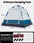 OutdoorMaster 4-Person Weatherproof Pop-Up Camping Tent