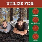 Emergency Thermal Mylar 2 Person Sleeping Bags- 1 Pack -Ultra Compact for Camping, Survival, Disaster Bivouac Shelter- Pocket Sized, 7.25ft x 5.25ft - Retains 90% of Body Heat and Repels Wind & Water