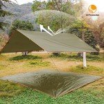 FREE SOLDIER Waterproof Portable Tarp Multifunctional Outdoor Camping Traveling Awning Backpacking Tarp Shelter Rain Tarp (Brown 10×10.5ft)