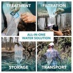 Puribag Gravity Water Filter - Portable Water Filtration System and Backpacking Filter for Camping, Hiking and Emergency Treatment - 2.5 Gallon Bag - Hangs Anywhere