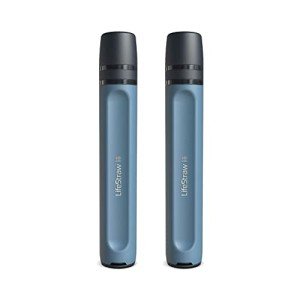 LifeStraw Peak Series - Personal Water Filter Straw for Backup Filtration, Emergency, Survival, and Ultralight Hydration, Mountain Blue, 2 Pack