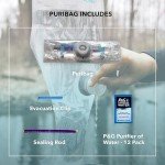 Puribag Gravity Water Filter - Portable Water Filtration System and Backpacking Filter for Camping, Hiking and Emergency Treatment - 2.5 Gallon Bag - Hangs Anywhere