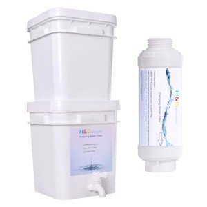 H&G Lifestyles Camping Water Filter Drinking Water Filtration System Survival Gravity Water Purification Emergency Water for Camping Backpacking Hiking