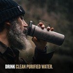 GRAYL UltraPress Titanium 16.9 oz Water Purifier & Filter Bottle for Hiking, Backpacking, Survival, Bushcraft, Travel (Covert Black)