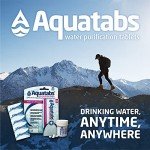 Aquatabs 49mg Water Purification Tablets (50 Pack). Water Filtration System for Hiking, Backpacking, Camping, Emergencies, Survival, and Home-Use. Easy to Use Treatment and Disinfection.