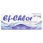 Ef-Chlor Water Purification Tablets/Drops (67 mg - 100 Tablets) - Potable Water Treatment for Emergencies, Survival, Travel, and Camping, Purificador De Agua (3.28-5.28) Gallons Water in 1 Tablet