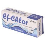 Ef-Chlor Water Purification Tablets/Drops (167 mg - 100 Tablets) - Potable Water Treatment for Emergencies, Survival, Travel, and Camping, Purificador De Agua (5.2-6.6) Gallons Water in 1 Tablet